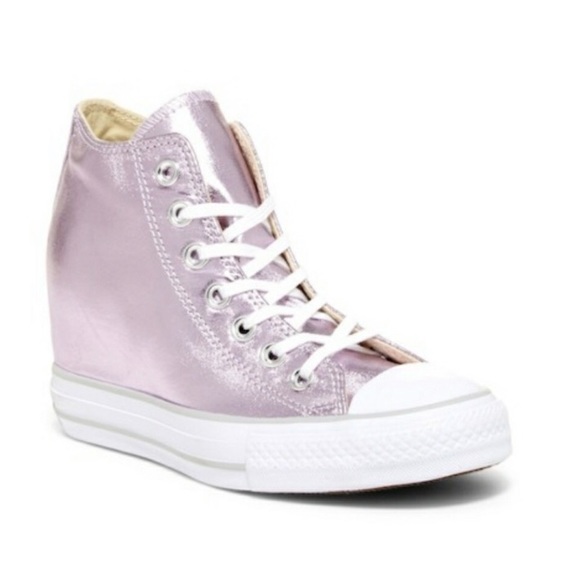 metallic pink converse